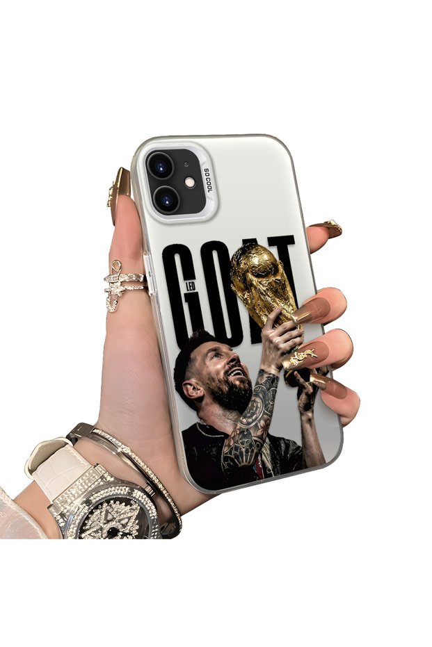 iPhone 12/12 Pro Compatible Hard Acrylic Back Silicone Edge Lens Protection Star Football Player Case