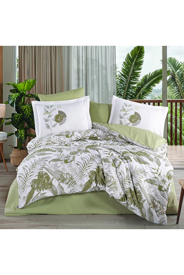 Tifanny Green - Poplin Double Duvet Cover Set