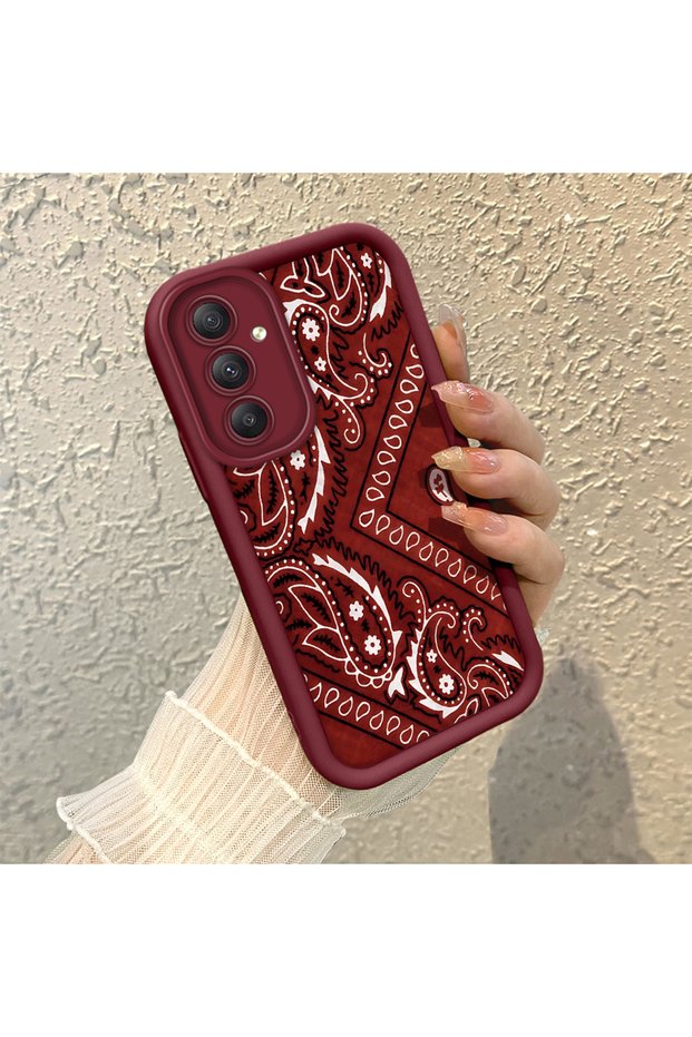 Samsung Galaxy A34 Compatible Retro Carpet Collage Aesthetic Printed Shock-Absorbing Daily Protective Case