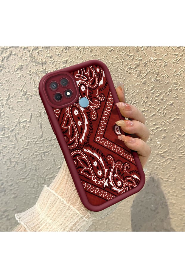 Oppo A15/A15S Compatible Retro Carpet Collage Aesthetic Printed Shock-Absorbing Daily Protective Case