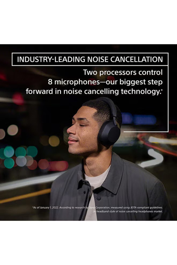 Wireless Noise-Cancelling Headphones Black