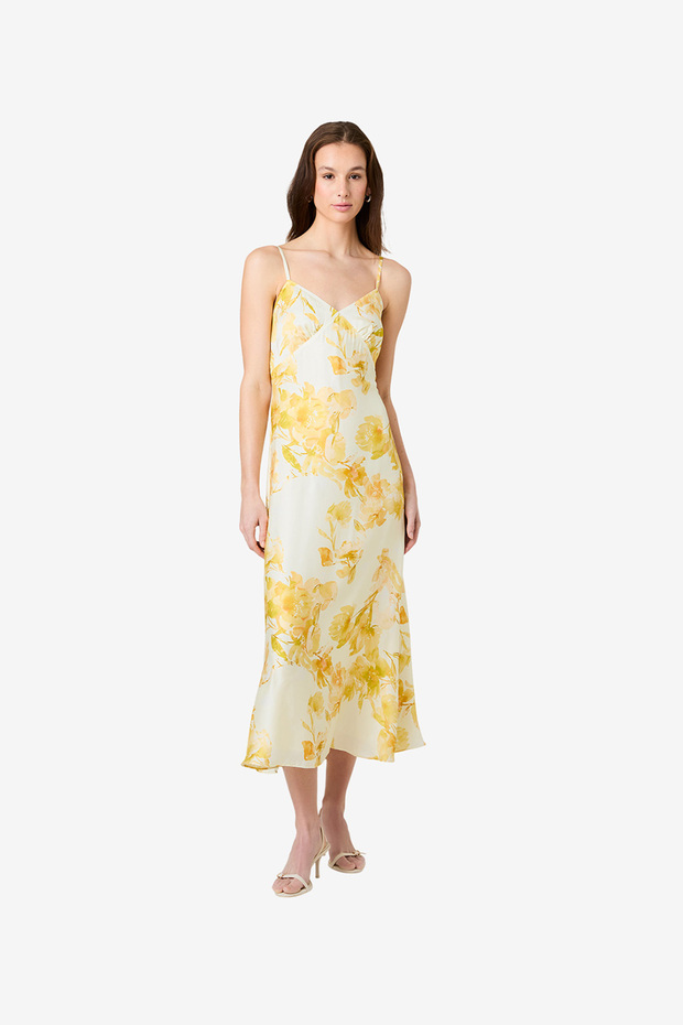 Women's Dy Ylw Sop Flr Oona Satin Sophie Flr Vnk Dress