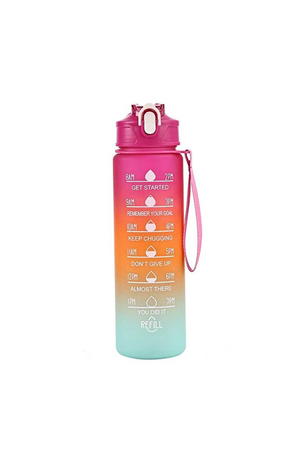 Style B Sports Water Bottle with Time-Tracking Straw Leak Proof Locking Flip Cover for Easy Carry Id