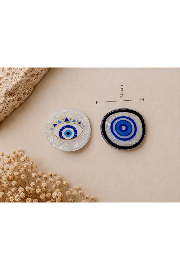 Double Evil Eye Buckle Set 4.5 cm (2 Pieces)