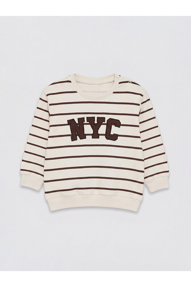 Crew Neck Striped Baby Boy Sweatshirt