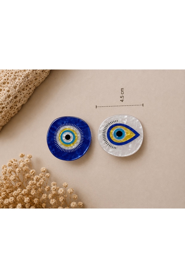 Double Evil Eye Buckle Set 4.5 cm (2 Pieces)