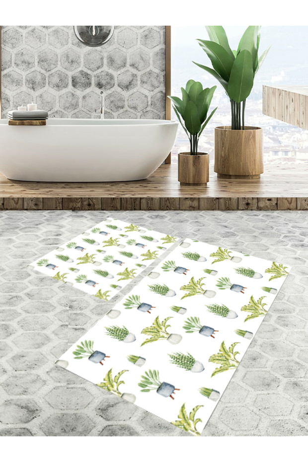 Non-Slip Base, Bathroom Mat Set of 2 (40X60 + 60X90 cm)