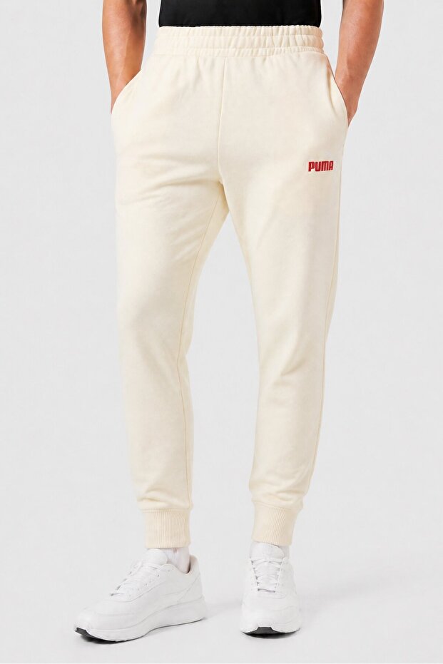 Men Sportswear Fit Outdoor Sweatpants, Cream
