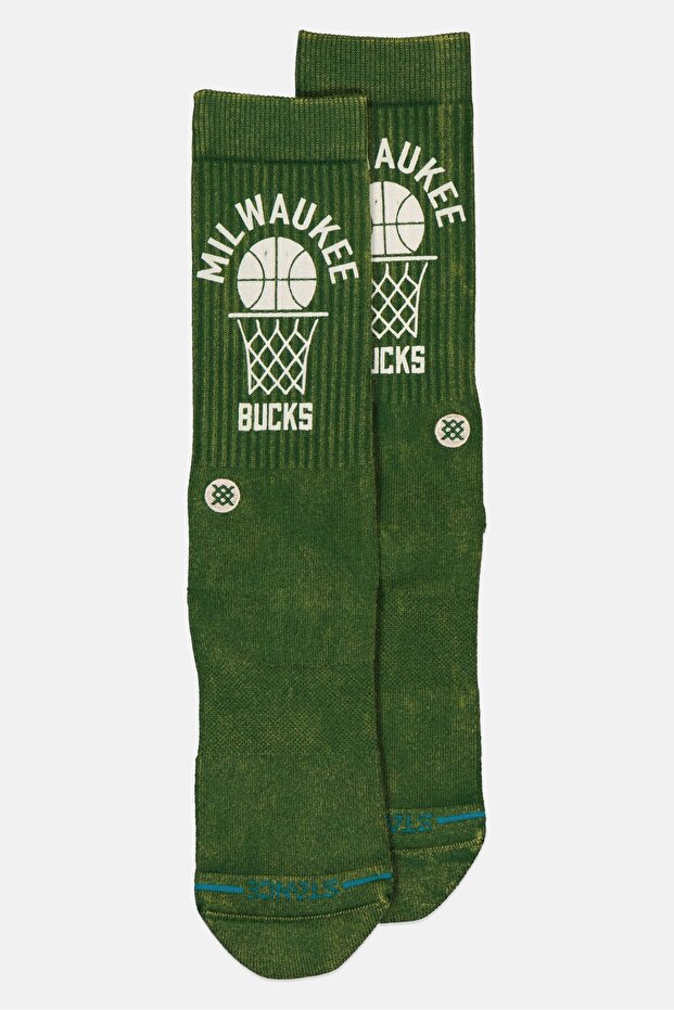 x NBA Men Graphic Print Crew Socks, Green