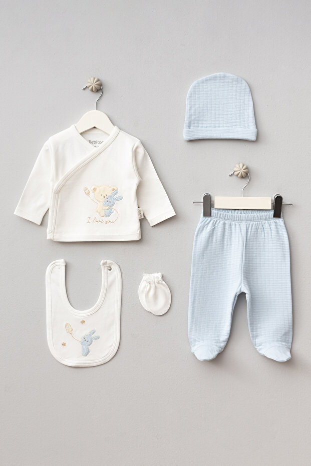 Hugging Teddy Bear Patterned 5 Piece Hospital Release Set