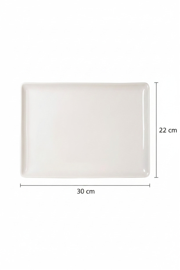 6-Piece Flora Rectangular Kayak Plate 30X22.5Cm Cream