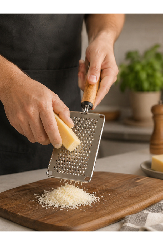 Acacia Handle Kitchen Grater Metal Grater Ergonomic Wooden Handle Vegetable Cheese Grater Kw-3409