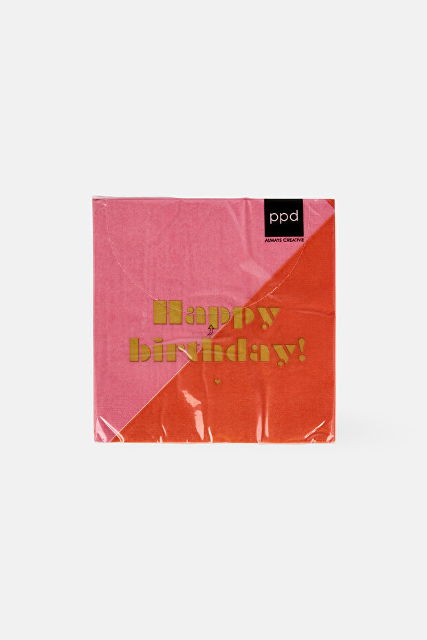 20 Pieces Printed Napkins, Multicolor