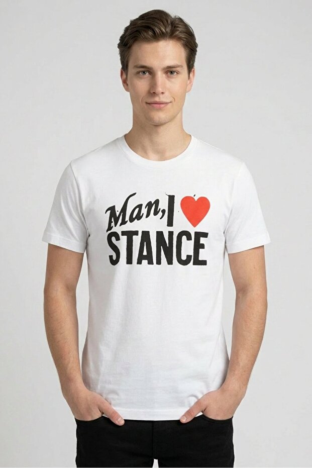 Men Crew Neck Short Sleeve Graphic Print T-Shirt, White