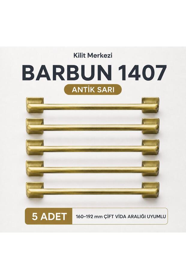 Barbun 1407 5-Piece Furniture Cabinet Handle 160–192 mm Double Screw Spacing