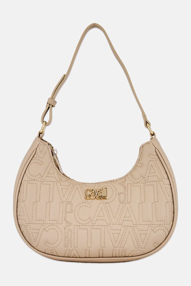 Women Brand Logo Handbag, Beige