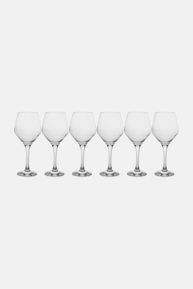 6 Pieces Plain Ella Glass Set 440 ml, Transparent