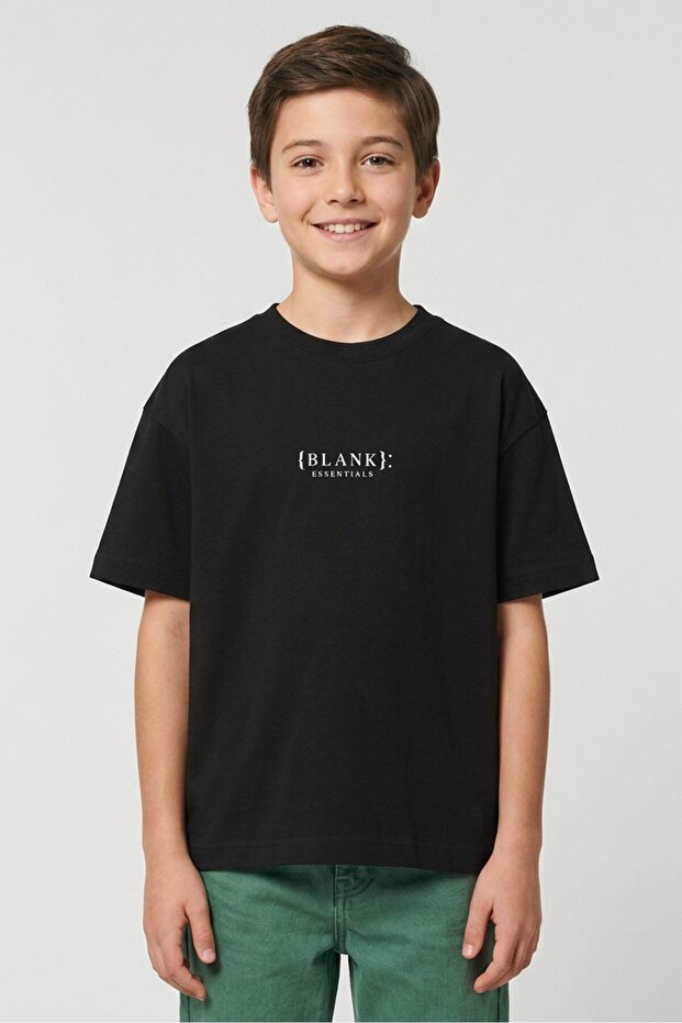 Kids Boy Brand Logo Short Sleeve T-Shirt, Black