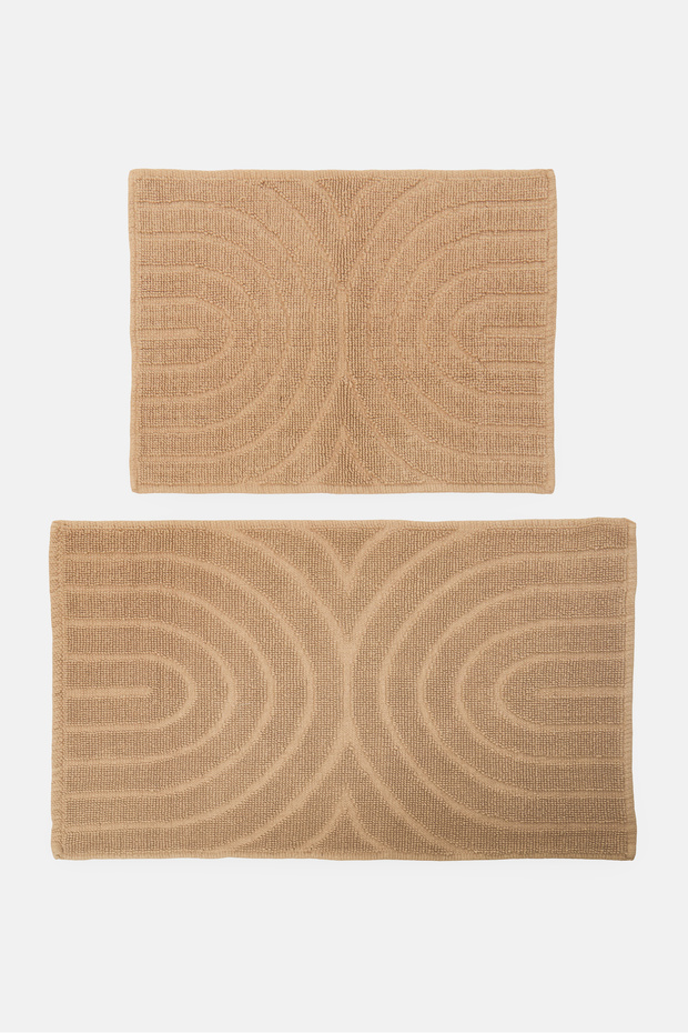2 Pieces Bath Mat, Beige