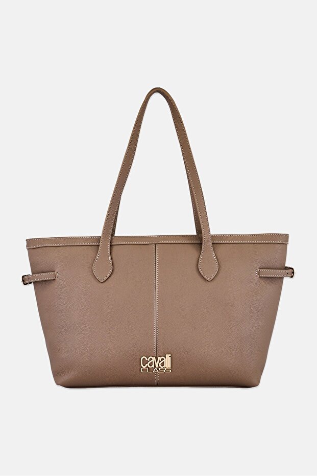 Women Brand Logo Tote Bag, Dark Brown