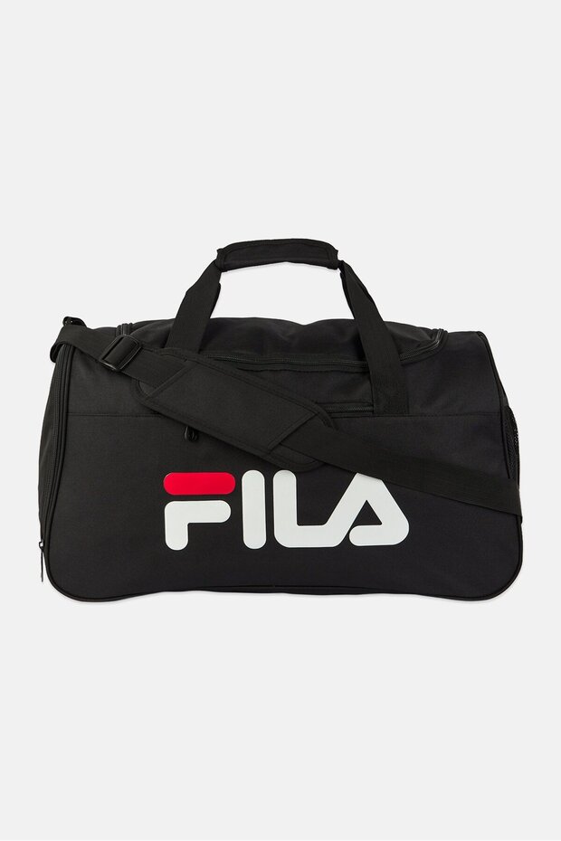 Men Brand Logo Duffle Bag, Black