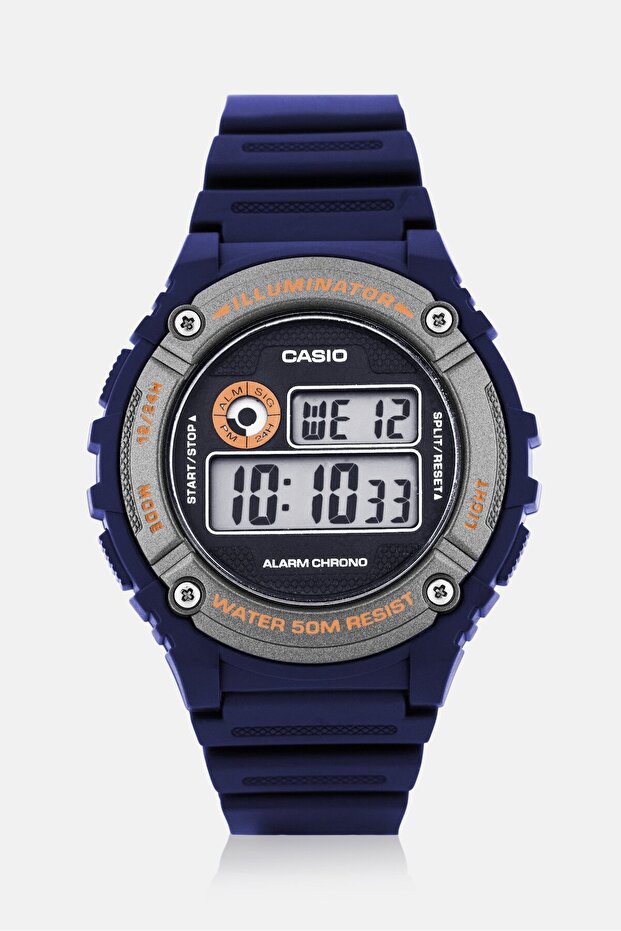 Men W-216H-2BVDF Digital Resin Watch 40 mm, Black