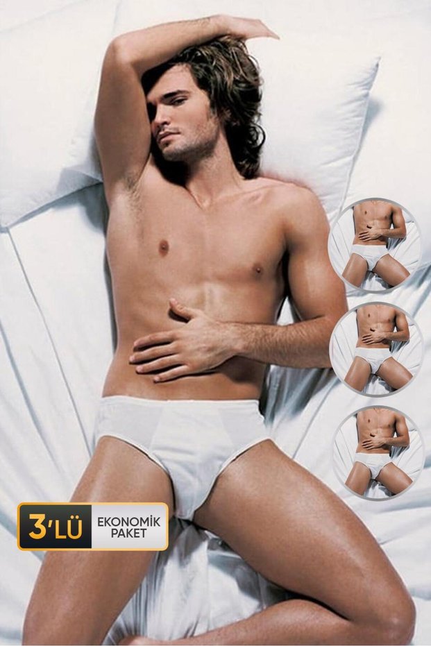 Men's Single Jersey Fabric White Slip 3-Piece Economic Package 740
