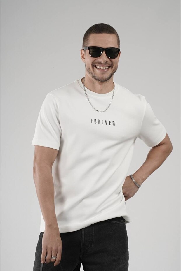 Forever Written Double Face Crew Neck Regular Fit Men's T-Shirt