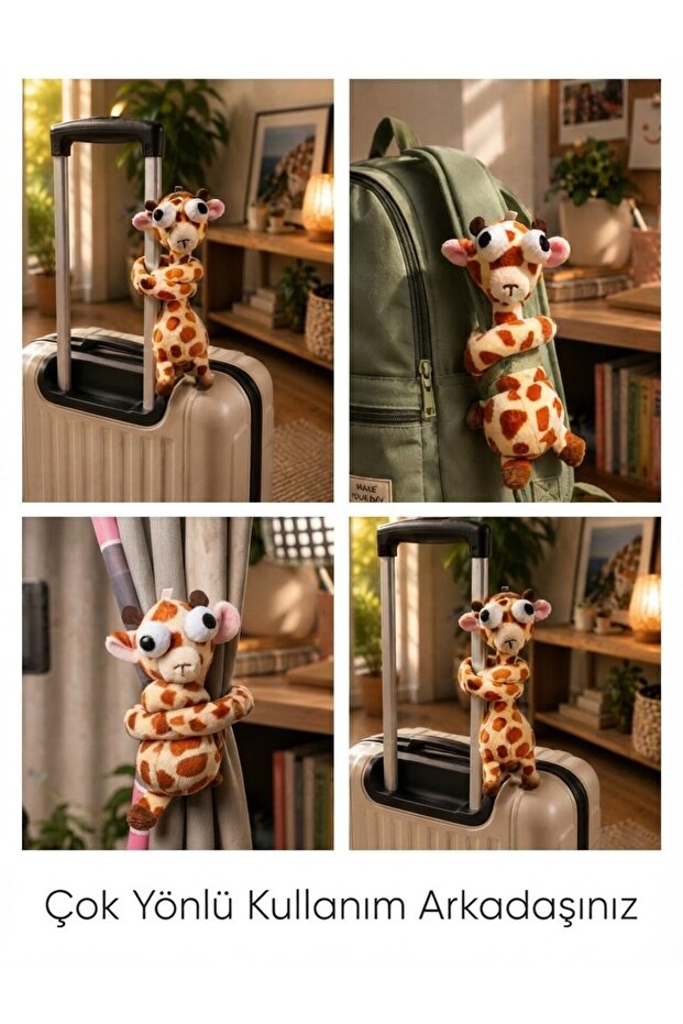 Multi-Purpose Cute Giraffe Figured Plush Accessory 40 cm Curtain Bag Suitcase Holder Gift Accessory