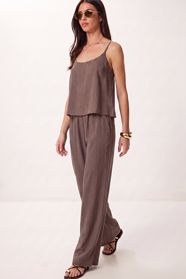 Strappy Modal Blouse Trousers Set Lrv0108 Vi̇zon