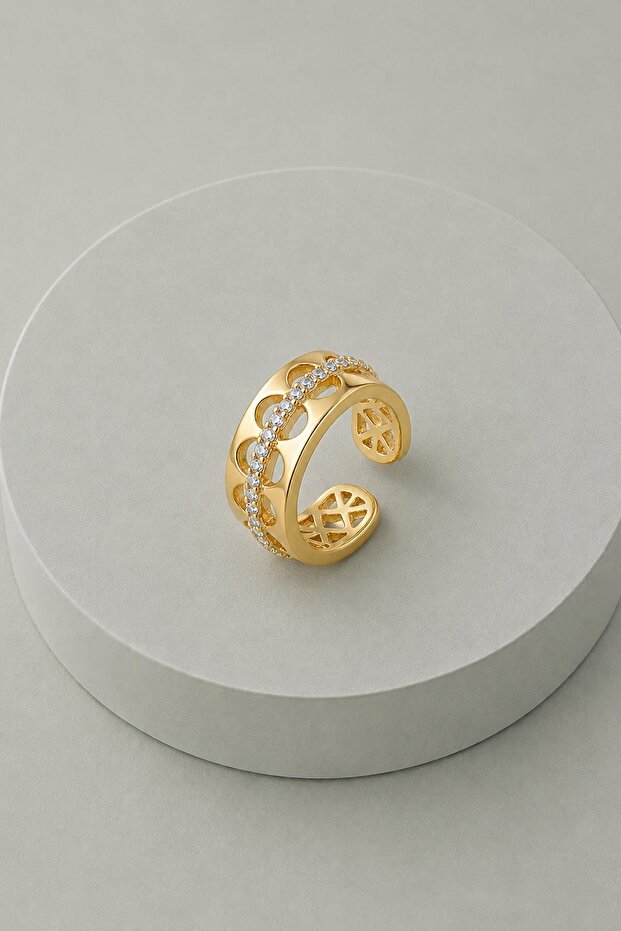 Thick Single Row Stone Cartilage Earrings