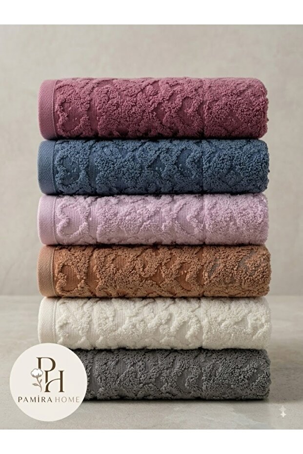 Petek 6-Piece 50×90 Jacquard Hand and Face Towel, Towel & Towel Set, Towel, Dowry Towel