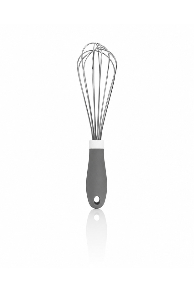 Kitchen Whisk with Silicone Scraper – Wire Whisk with Ergonomic Handle, for Eggs, Cream, Cake, and Dough