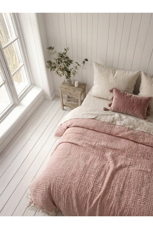 4 Layer Muslin Fabric 100% Cotton Double Bedspread - 240X260 cm