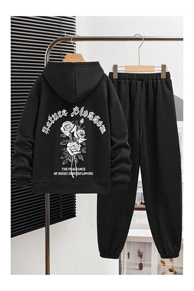 Rose Printed Children's Tracksuit Set