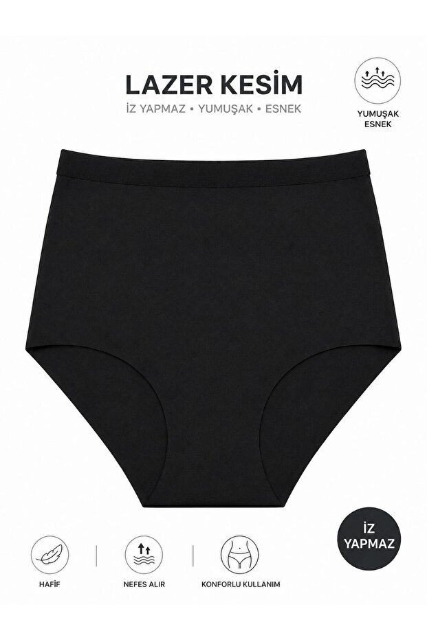 Women's (Elastic Waist) Single Seamless Laser Cut Non-Marking Lycra Extra High Waist Bato Panties Premium Flexible and Soft