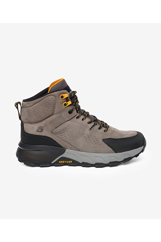 Men's Dark Gray Genuine Leather Waterproof Outdoor Boots 5K1Gb16342