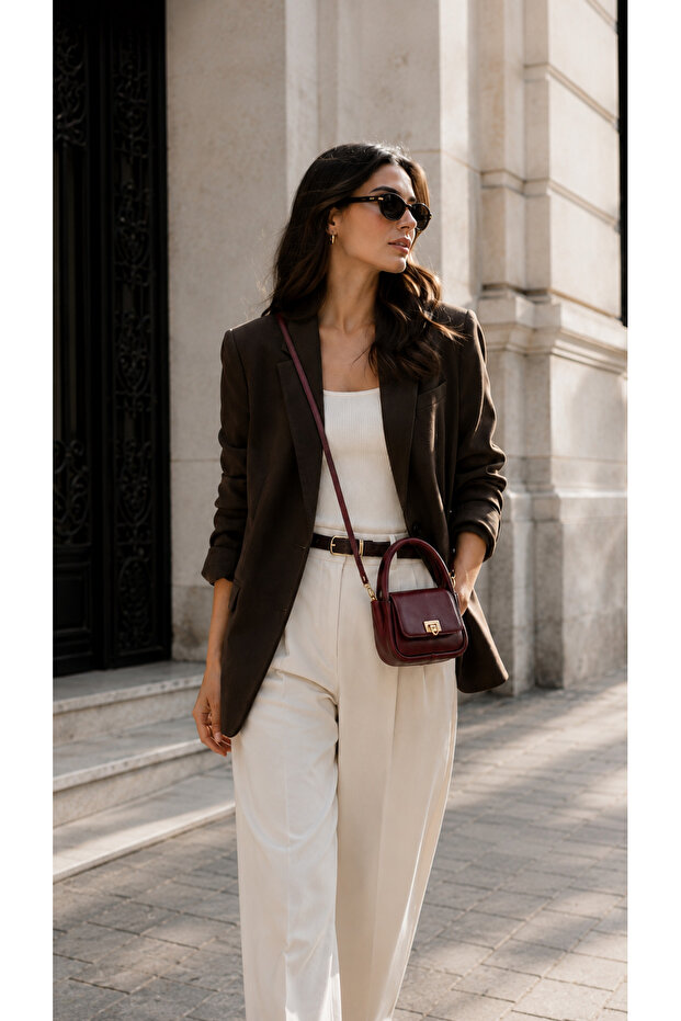 Women's Adjustable Hand and Shoulder Bag with Gold Lock Cnt-S85