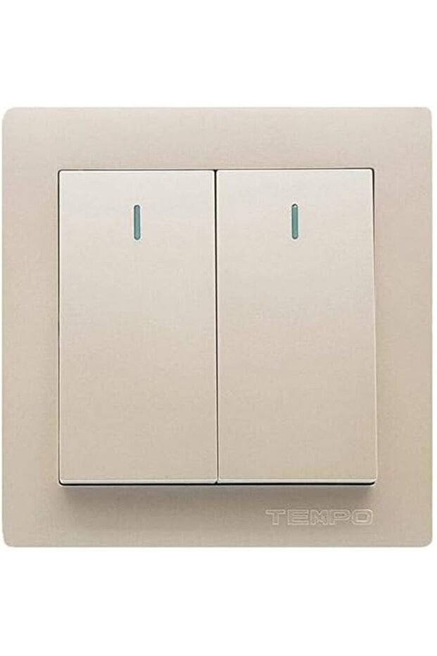 Timbo 2 Gangs Wall Light Switch Panel, Single Direction Switch, Pearl Color