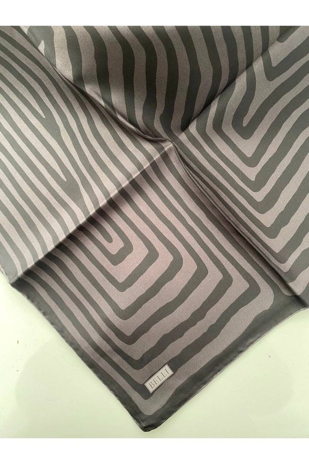 Checkered Pattern Twill Silk Scarf
