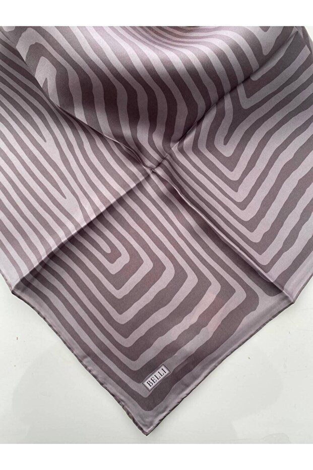 Checkered Pattern Twill Silk Scarf