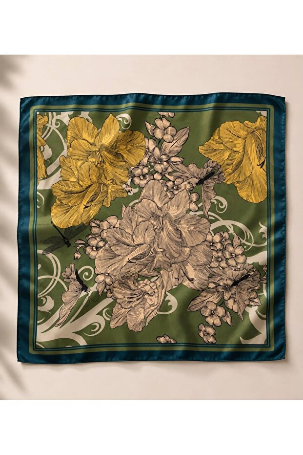 وشاح نسائي عصري منقوش مقاس 70x70