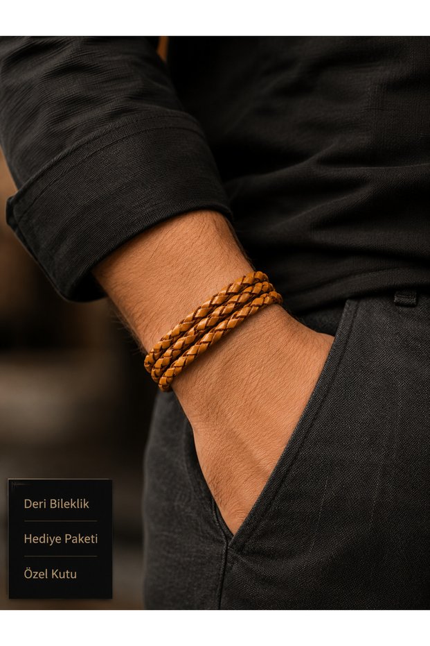 Montreux Heritage Multi-Row Braided Leather Men's Bracelet with Gift Box