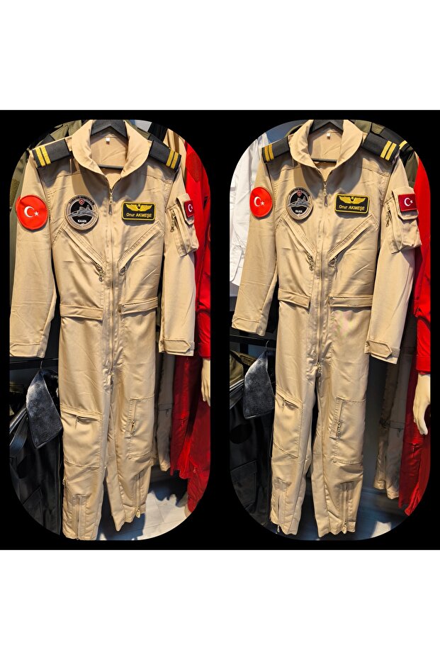 Bej Pilot Uçuş Tulumu