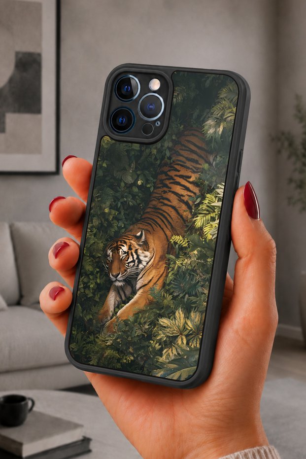 حافظة مقاومة للصدمات متوافقة مع هاتف iPhone 12 Pro Max مع نمط الغابة الاستوائية وحماية للكاميرا