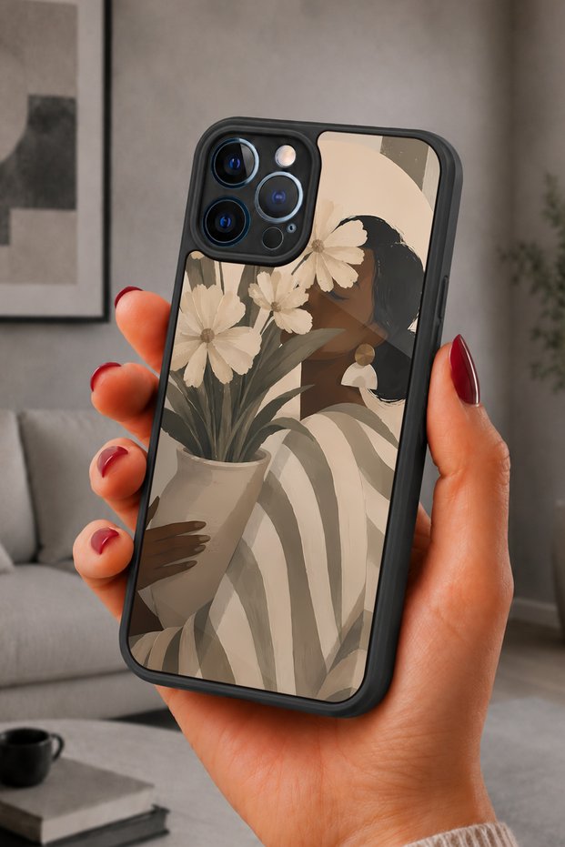 حافظة مقاومة للصدمات متوافقة مع هاتف iPhone 12 Pro Max مع حماية للكاميرا بنمط مزهر