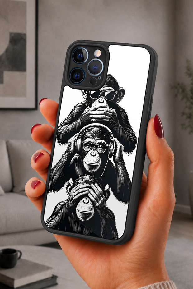 iPhone 12 Pro Max Compatible Omerta Patterned Shockproof Case with Camera Protection