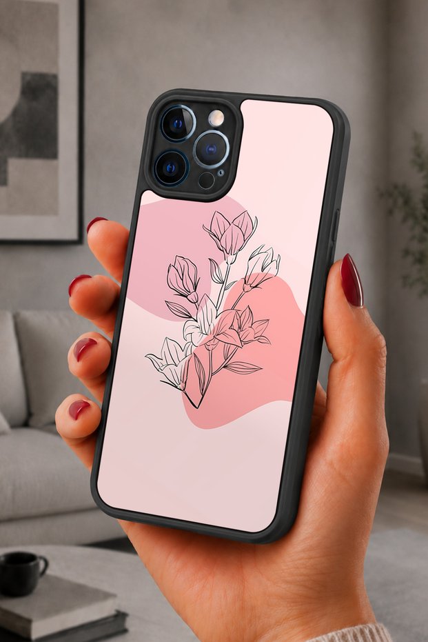 حافظة مقاومة للصدمات متوافقة مع هاتف iPhone 12 Pro Max مع حماية للكاميرا بنمط زهور
