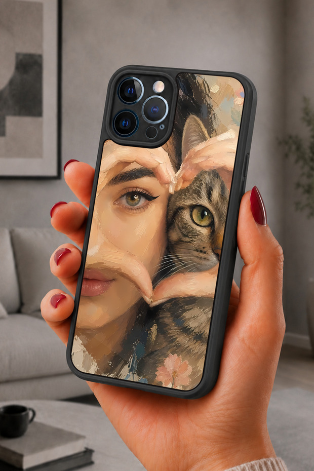 حافظة مقاومة للصدمات متوافقة مع هاتف iPhone 12 Pro Max مع حماية للكاميرا بنمط HumanCat
