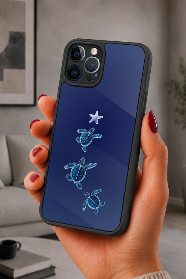 حافظة مقاومة للصدمات متوافقة مع هاتف iPhone 12 Pro Max مع حماية للكاميرا بنمط BlueTurtle